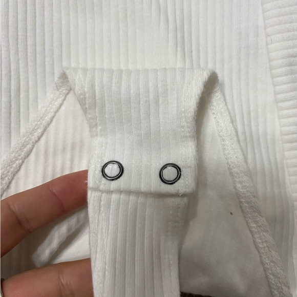 American Eagle White Ribbed Bodysuit With Bolero Size M - Picture 5 of 5